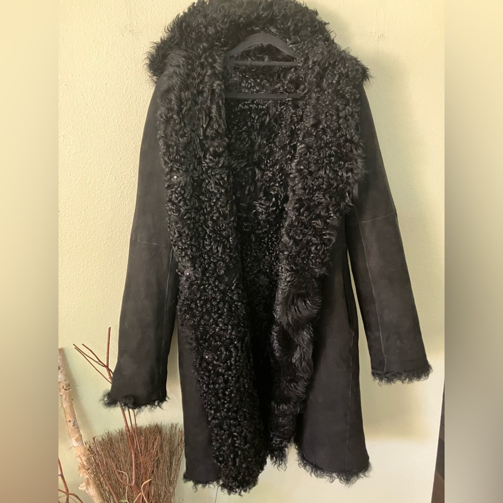 Theory Reversible Shearling leather coat